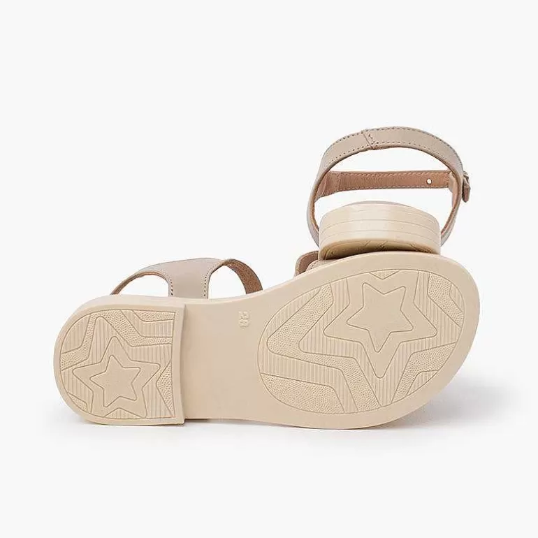 Store Leather Sandals Buckle Fastening Girls Sandals