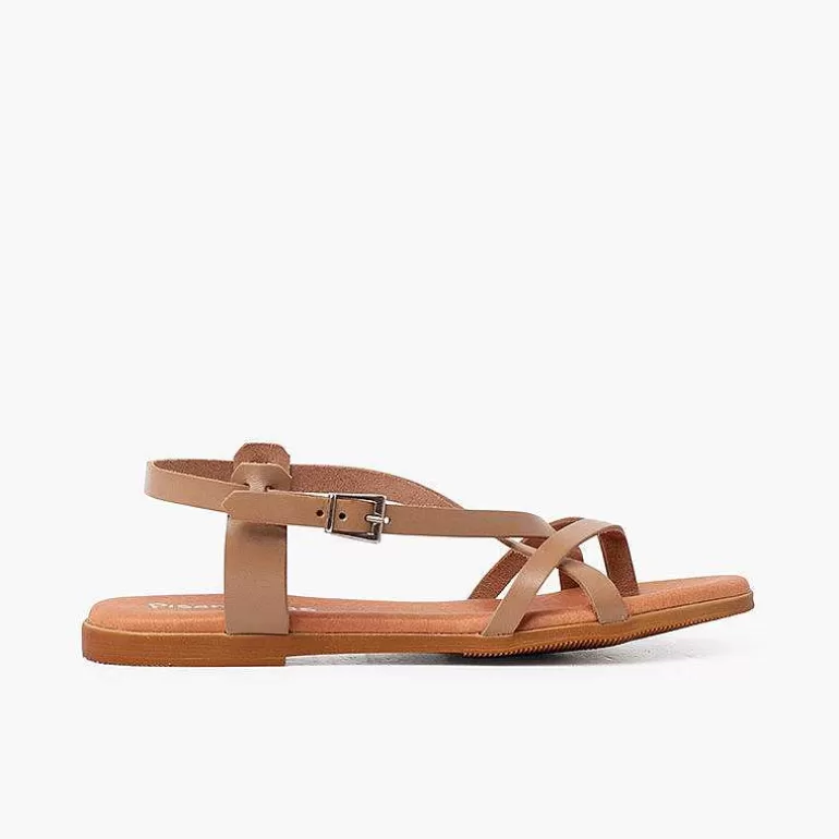 Flash Sale Leather Thong Sandals With Crossed Straps Girls Sandals