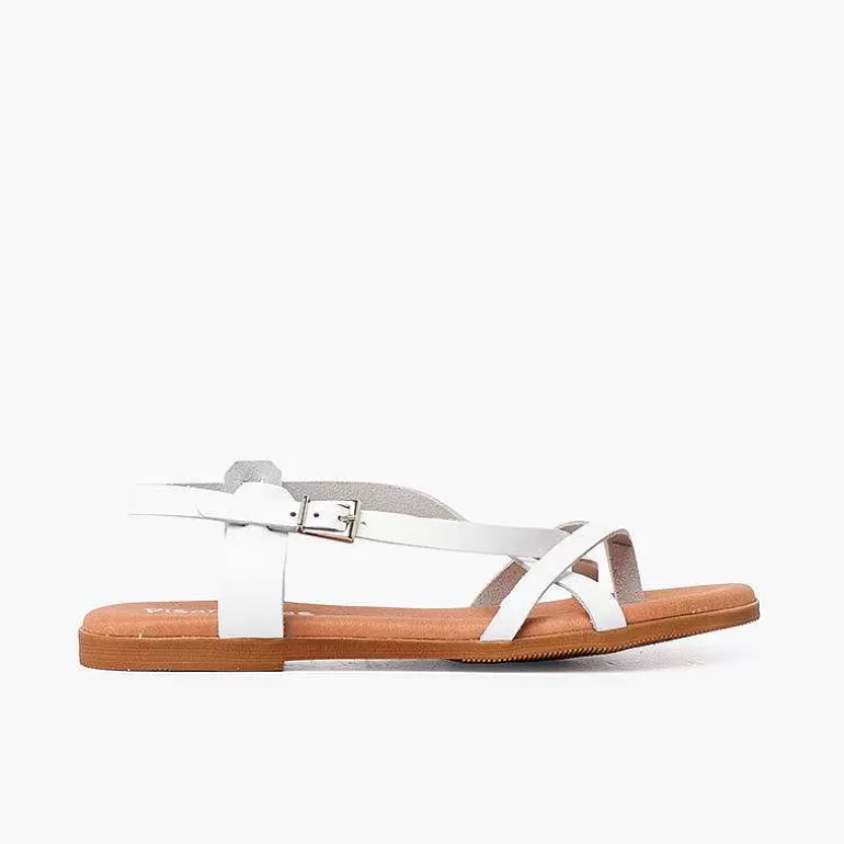 Flash Sale Leather Thong Sandals With Crossed Straps Girls Sandals