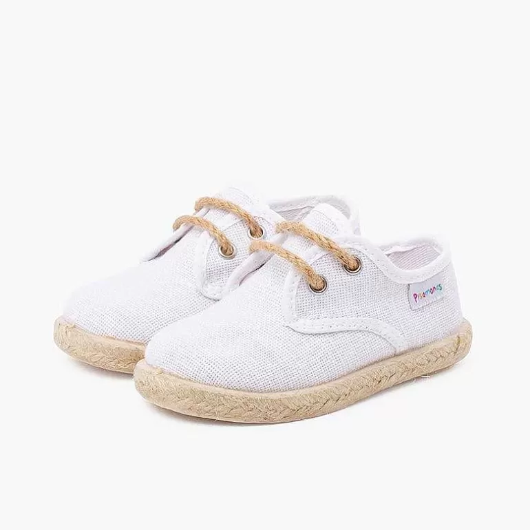 Clearance Linen Bluchers With Jute Laces And Sole Girls Trainers