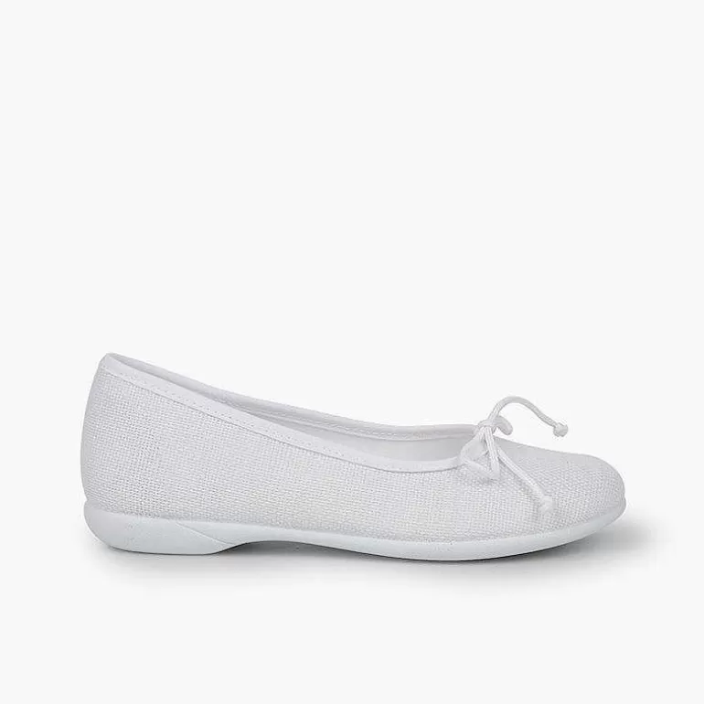 Cheap Linen Communion Ballet Flats For Girls Women Ballet Pumps And Flats