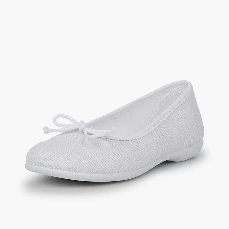 Cheap Linen Communion Ballet Flats For Girls Women Ballet Pumps And Flats