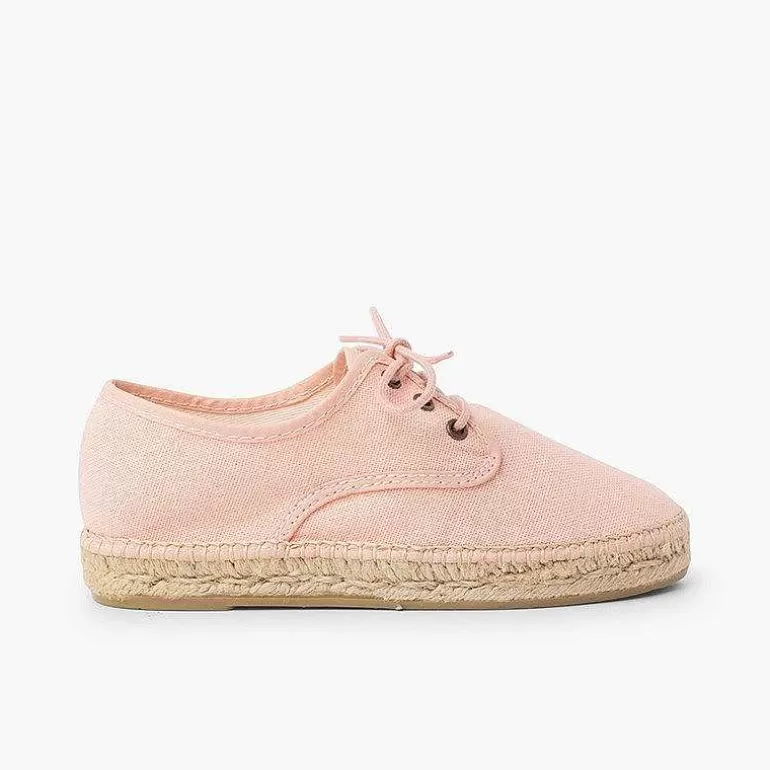 Cheap Linen Espadrille Sole Bluchers Women Brogues And Bluchers