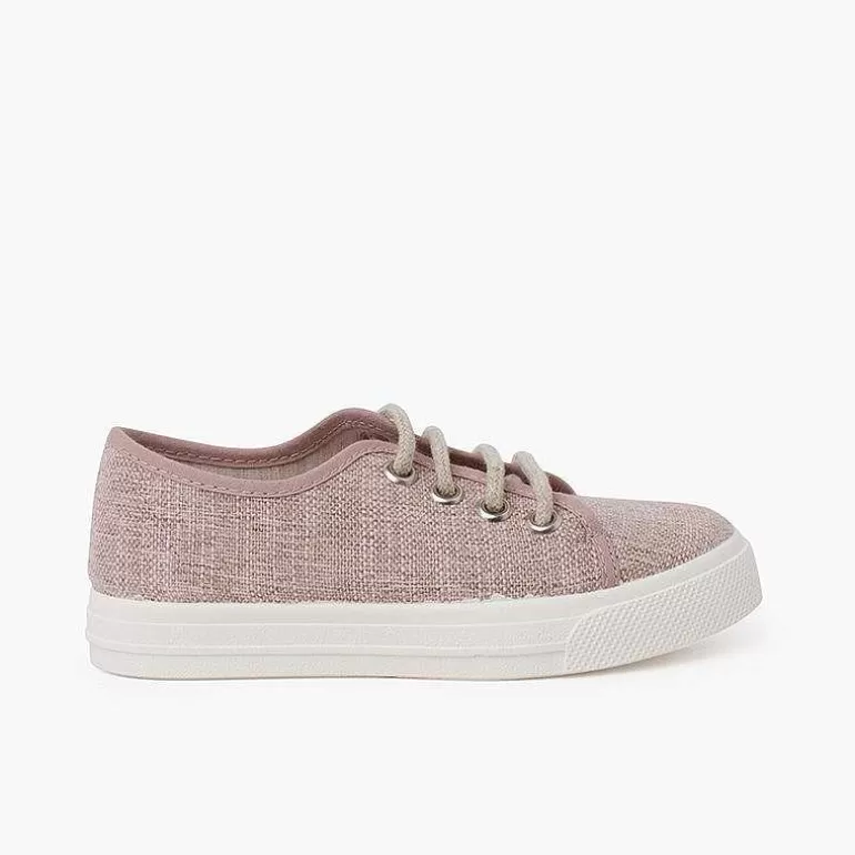 Best Linen Lace-Up Trainers Girls Trainers