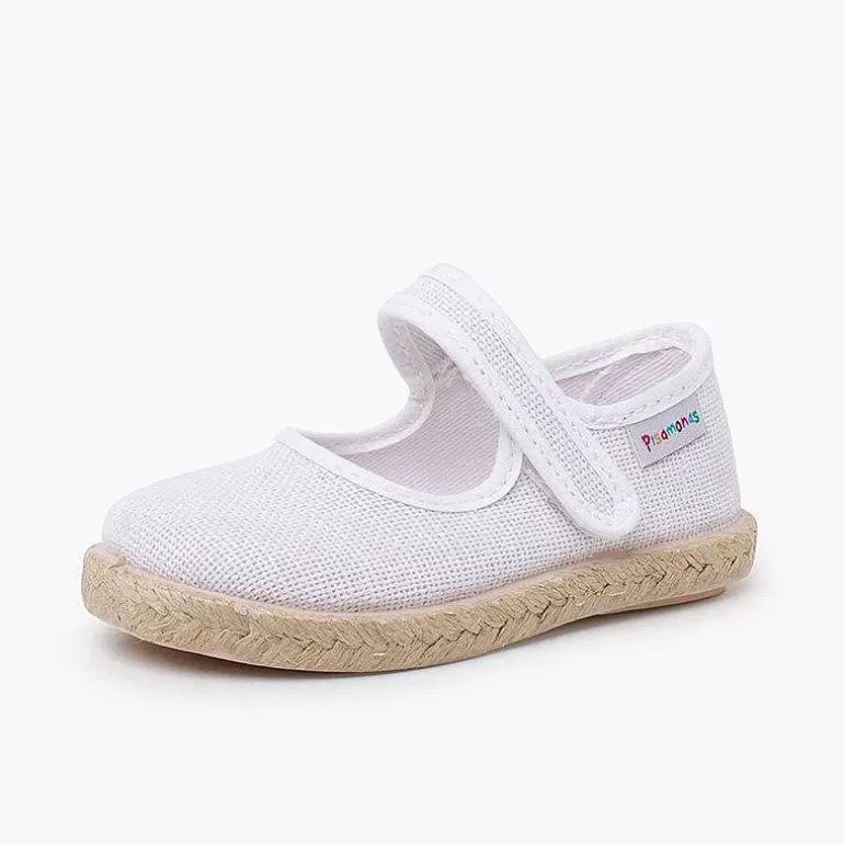 Flash Sale Linen Mary Janes With Espadrille Sole And Hook-And-Loop Closure Girls Mary Janes