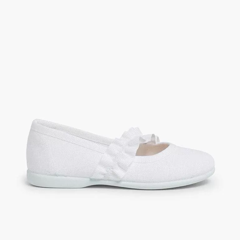 Online Mary Janes With Wide Elastic Strap Girls Communion Shoes