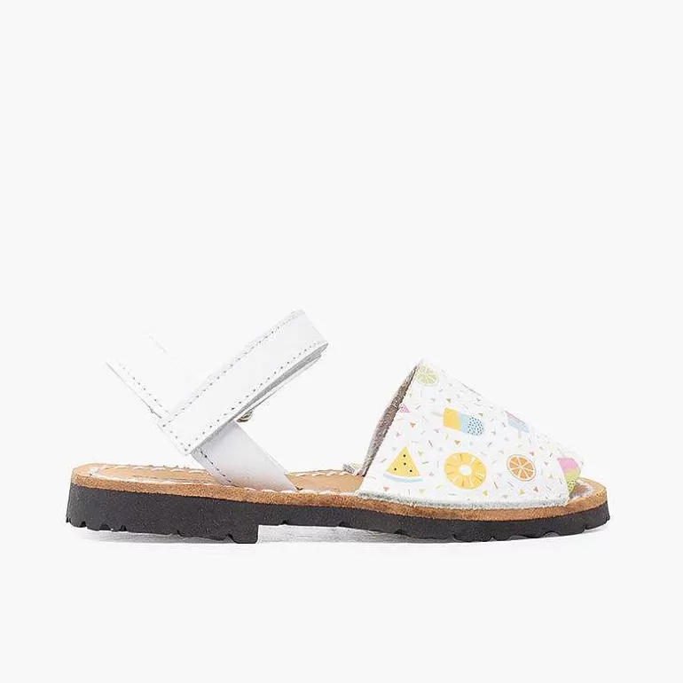 Sale Menorcan Sandals Printed For Children With Adhesive Strip Girls Avarcas Menorcan Sandals