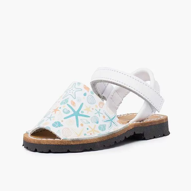 Sale Menorcan Sandals Printed For Children With Adhesive Strip Girls Avarcas Menorcan Sandals