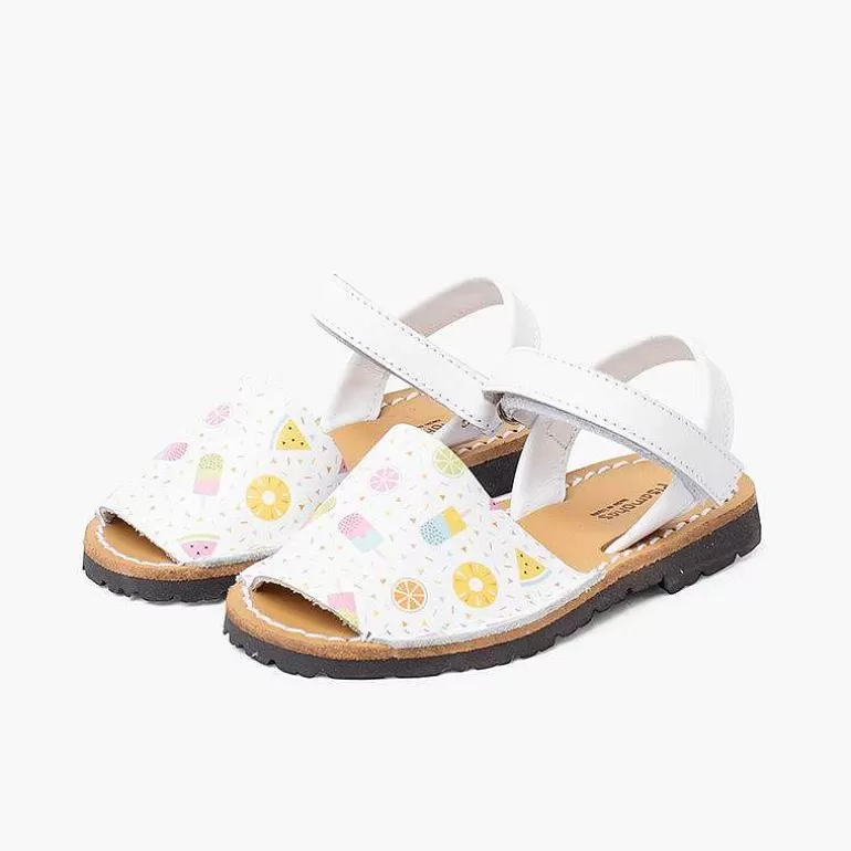 Sale Menorcan Sandals Printed For Children With Adhesive Strip Girls Avarcas Menorcan Sandals