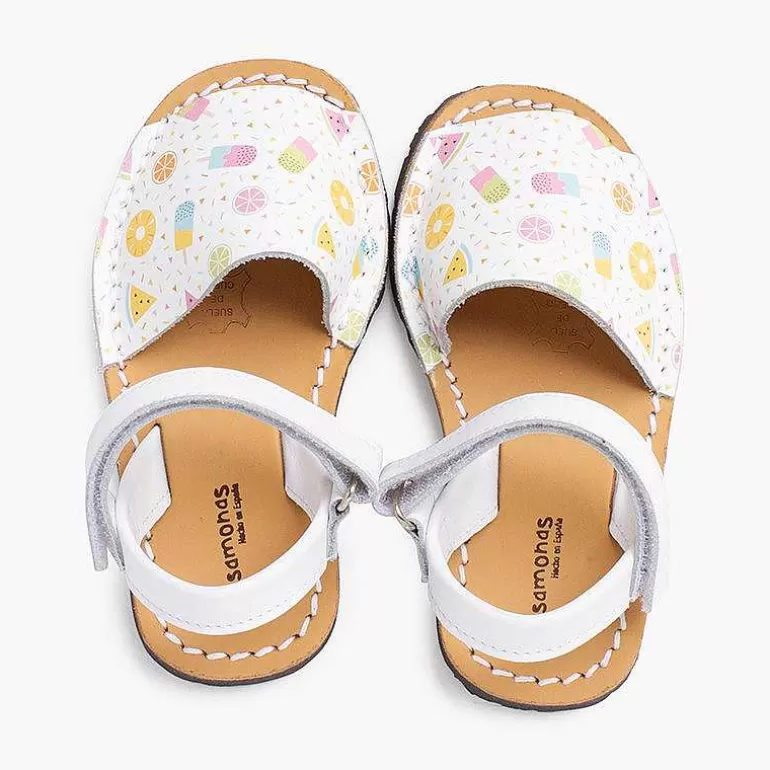 Sale Menorcan Sandals Printed For Children With Adhesive Strip Girls Avarcas Menorcan Sandals