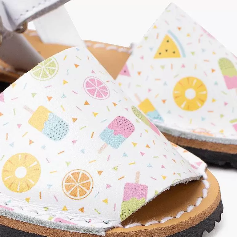 Sale Menorcan Sandals Printed For Children With Adhesive Strip Girls Avarcas Menorcan Sandals