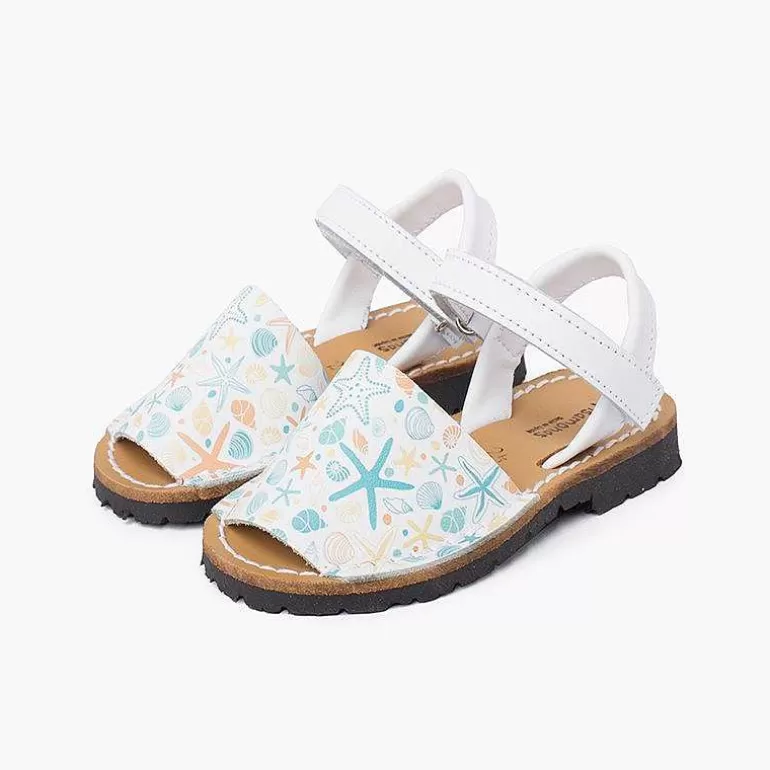 Sale Menorcan Sandals Printed For Children With Adhesive Strip Girls Avarcas Menorcan Sandals