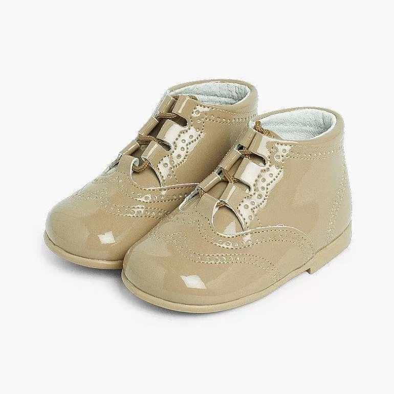 Cheap Patent Type Lace-Up Oxford Booties Girls Lace Up Oxfords