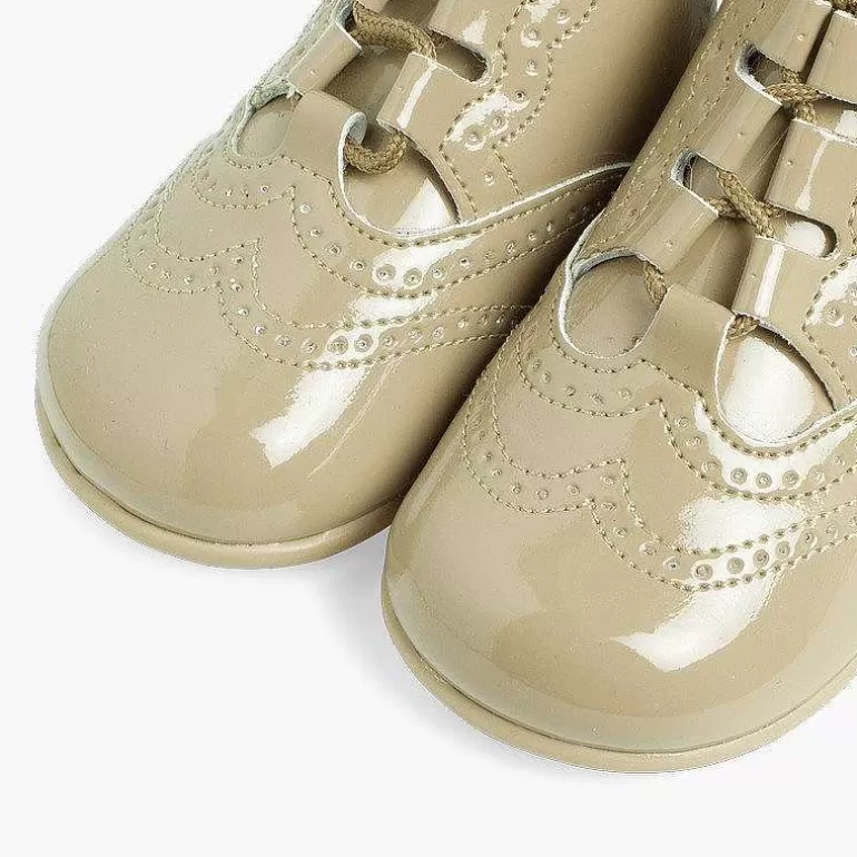 Cheap Patent Type Lace-Up Oxford Booties Girls Lace Up Oxfords