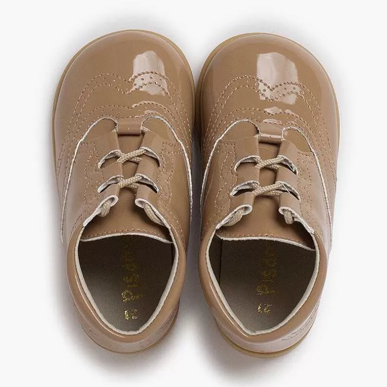 Cheap Patent Type Lace-Up Oxford Booties Girls Lace Up Oxfords
