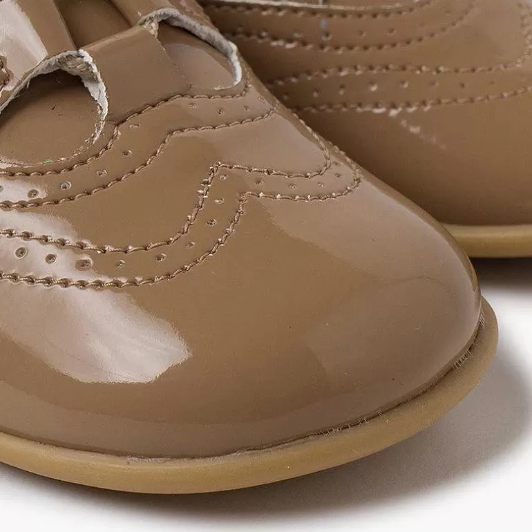 Cheap Patent Type Lace-Up Oxford Booties Girls Lace Up Oxfords