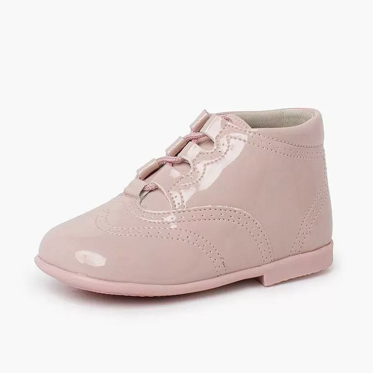 Cheap Patent Type Lace-Up Oxford Booties Girls Lace Up Oxfords