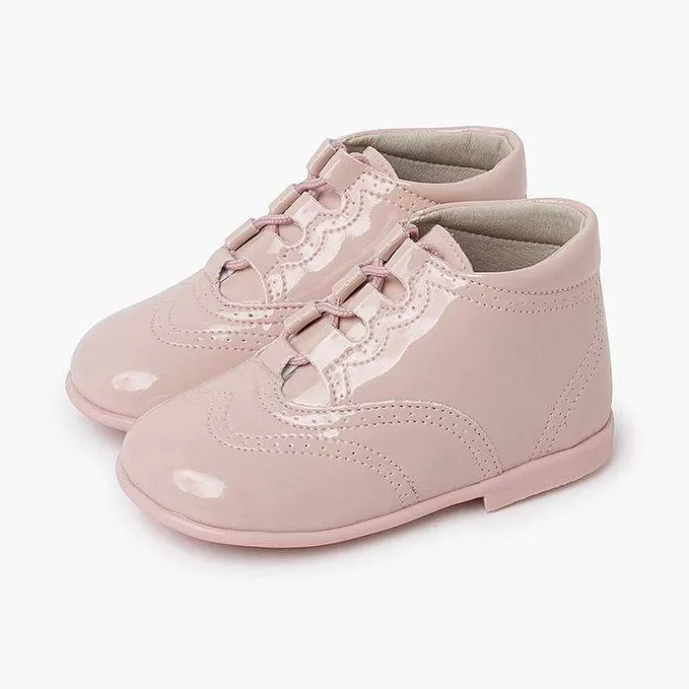 Cheap Patent Type Lace-Up Oxford Booties Girls Lace Up Oxfords