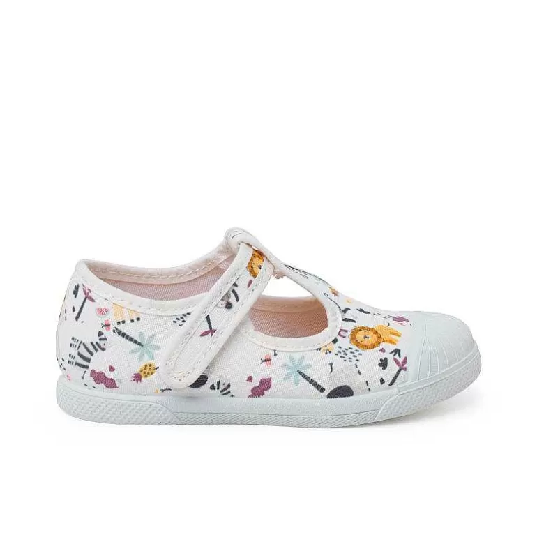 Clearance Rubber Toe Cap Floral T-Bar Shoes Boys T-Bar Shoes