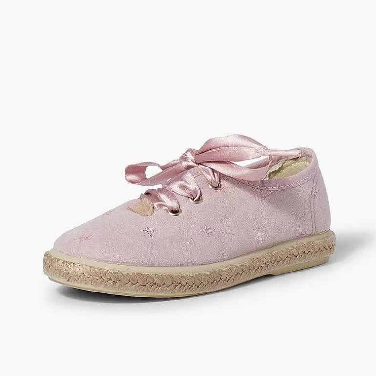 Flash Sale Satin Laces Embroidered Stars Trainers Girls Espadrilles