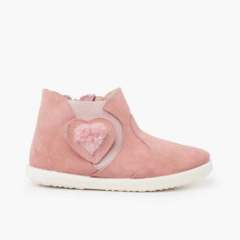 Shop Side Elastic Boot With Soft Heart Girls Boots