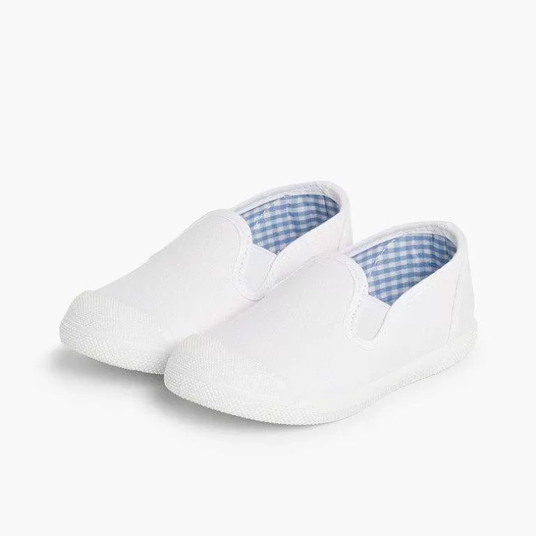 Online Slip On Canvas Plimsolls With Elastic Girls Trainers