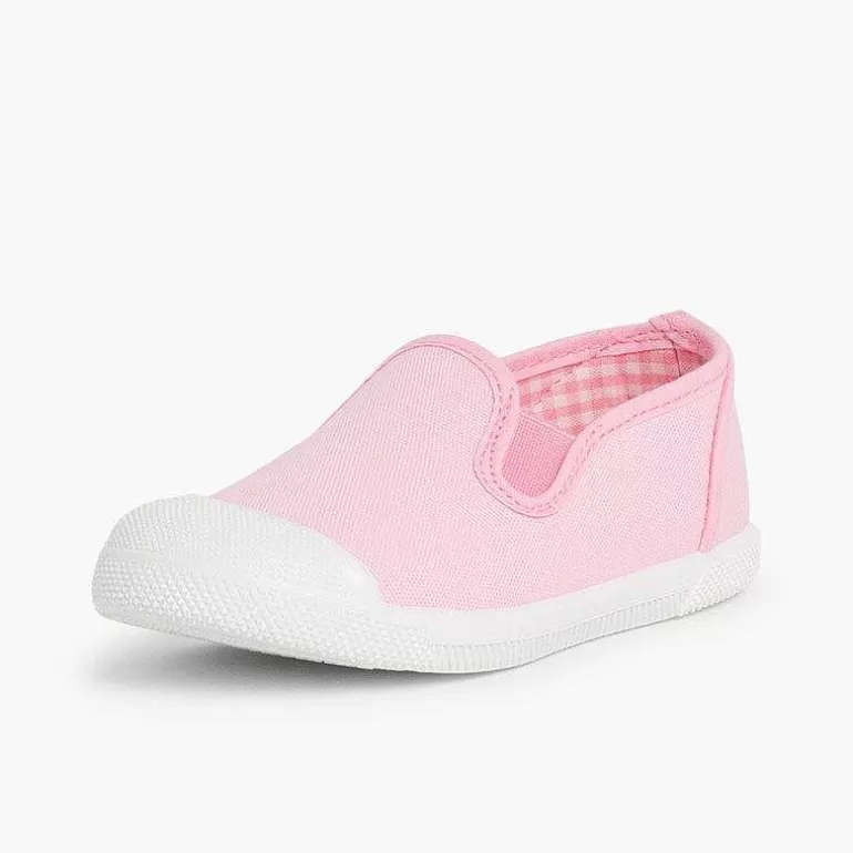 Online Slip On Canvas Plimsolls With Elastic Girls Trainers