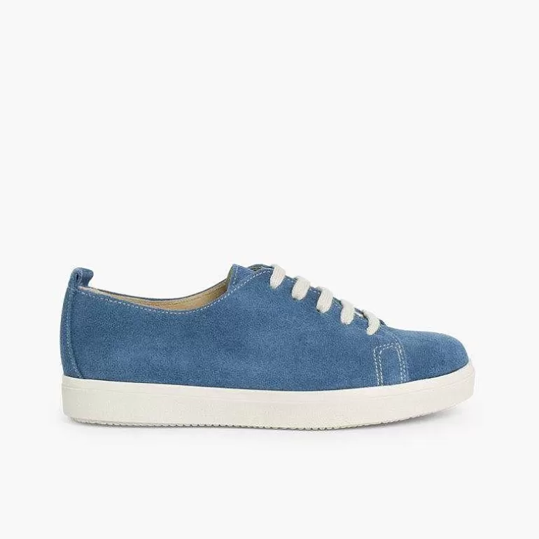 Discount Split Leather Lace-Up Trainers Girls Trainers