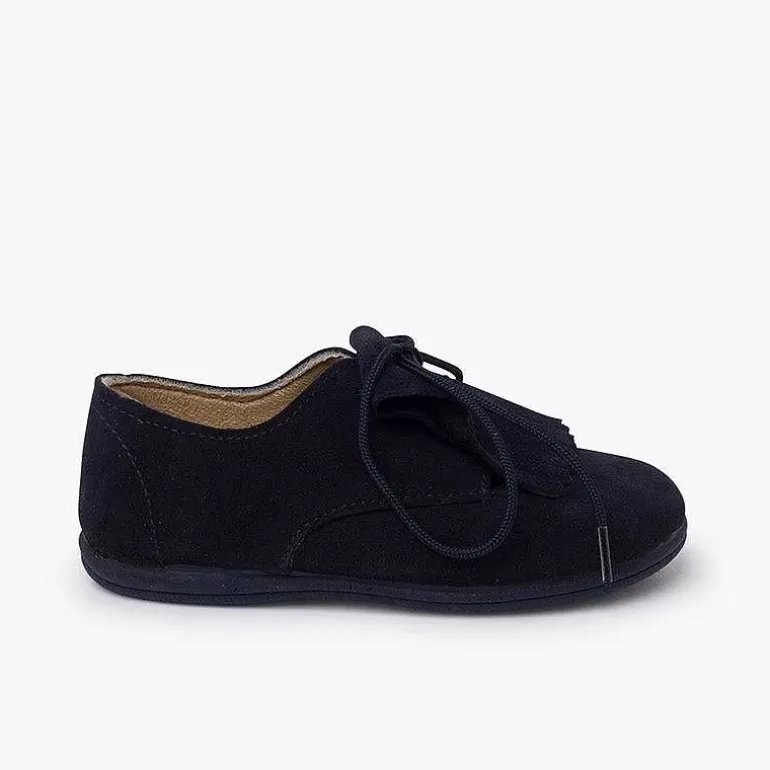 Fashion Suede Bluchers Fringed Tongue Girls Brogues And Bluchers