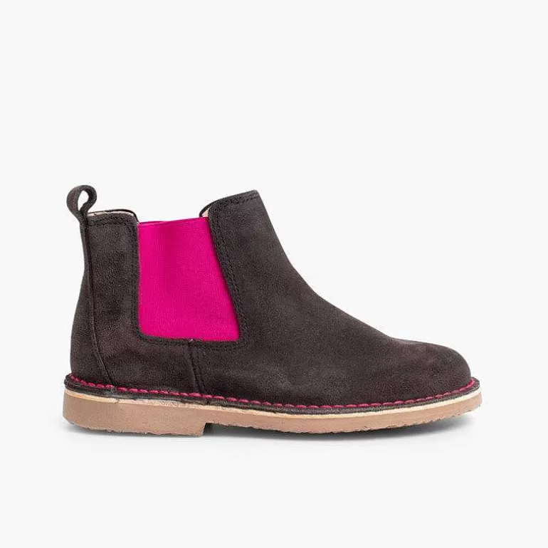 New Suede Chelsea Boots With Coloured Elastic Women Boots