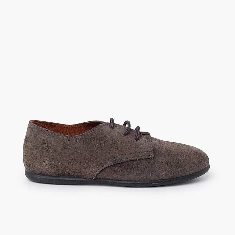 Cheap Suede Lace-Up Derby Shoes For Children Girls Brogues And Bluchers