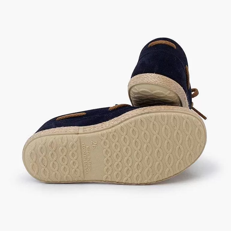 Shop Suede Moccasins With Jute Sole And Laces Boys Moccasins And Loafers