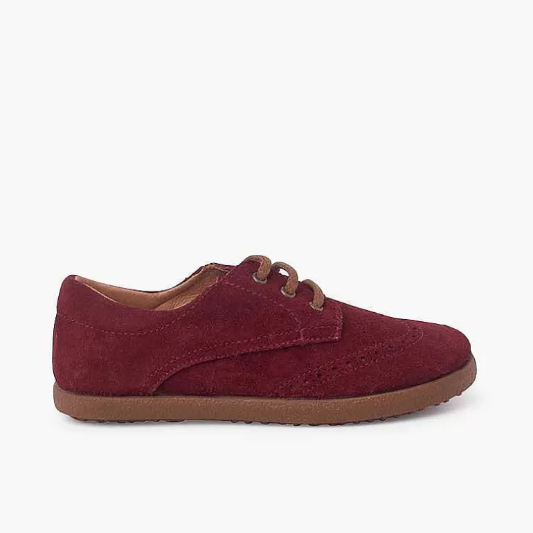 Online Suede Oxford Shoes With Caramel Sole Girls Brogues And Bluchers