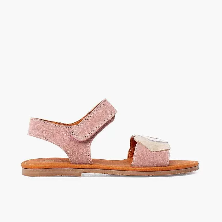 Cheap Suede Sandals With Multicoloured Strap And Riptape Girls Sandals