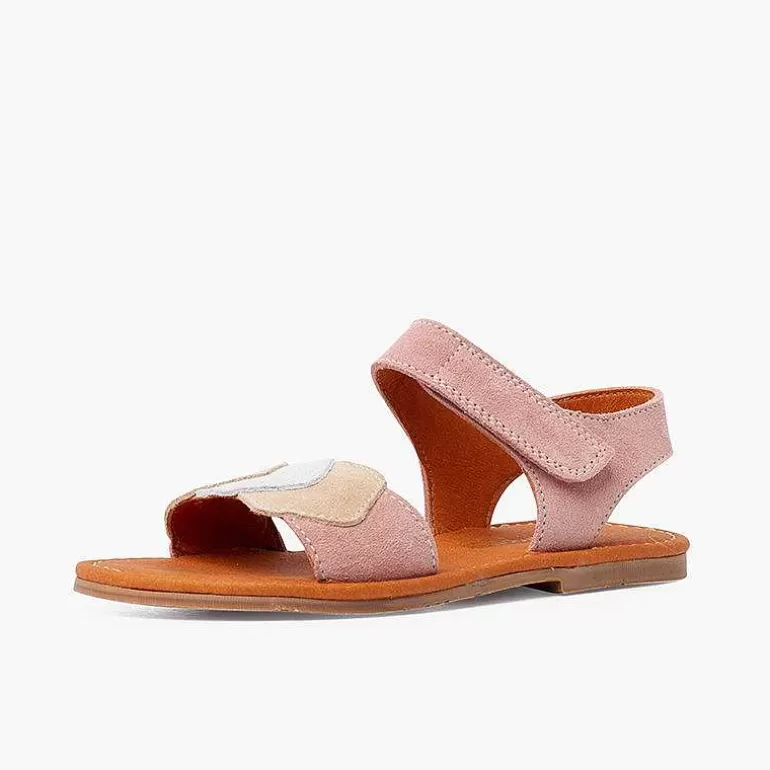 Cheap Suede Sandals With Multicoloured Strap And Riptape Girls Sandals