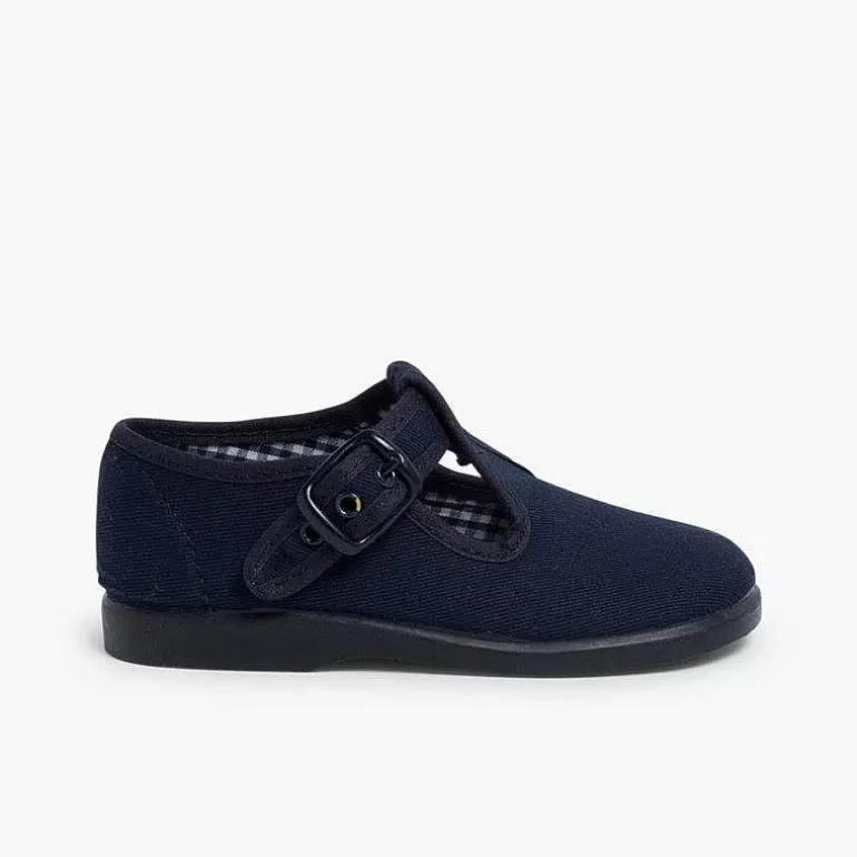 Discount T-Bar Canvas Shoes Boys T-Bar Shoes