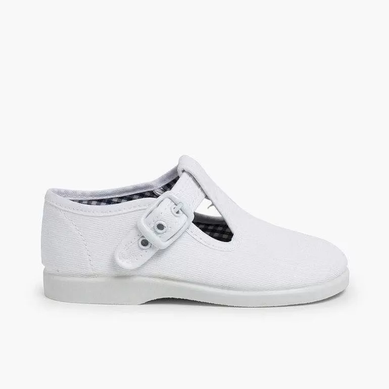 Discount T-Bar Canvas Shoes Boys T-Bar Shoes