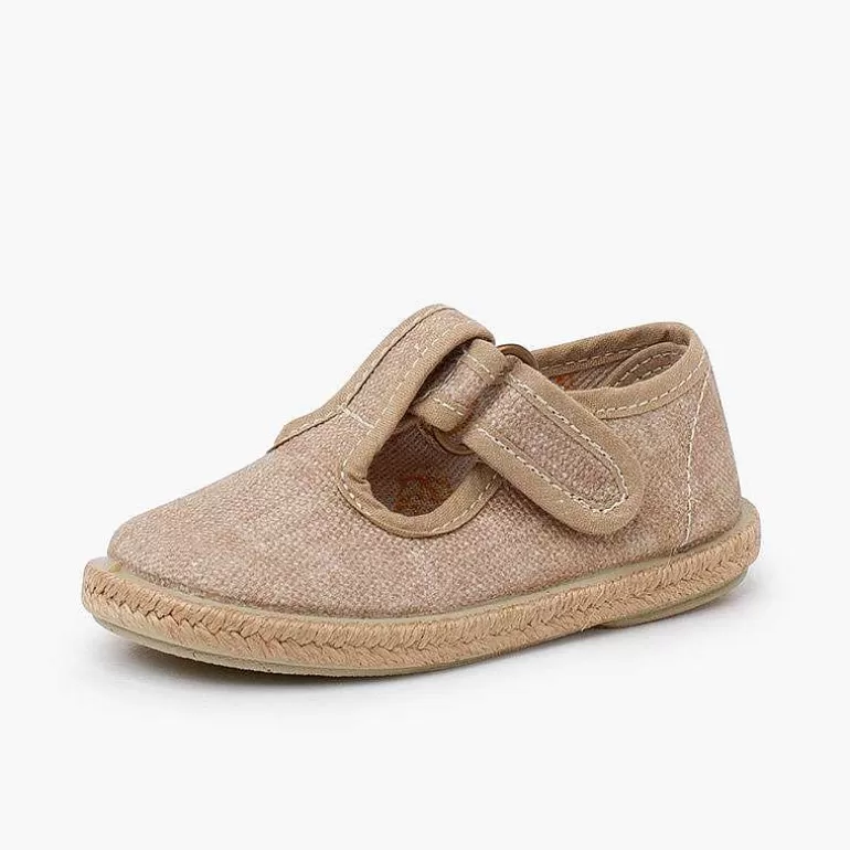 Best T-Bar Shoes Organic Cotton Jute Soles Boys T-Bar Shoes