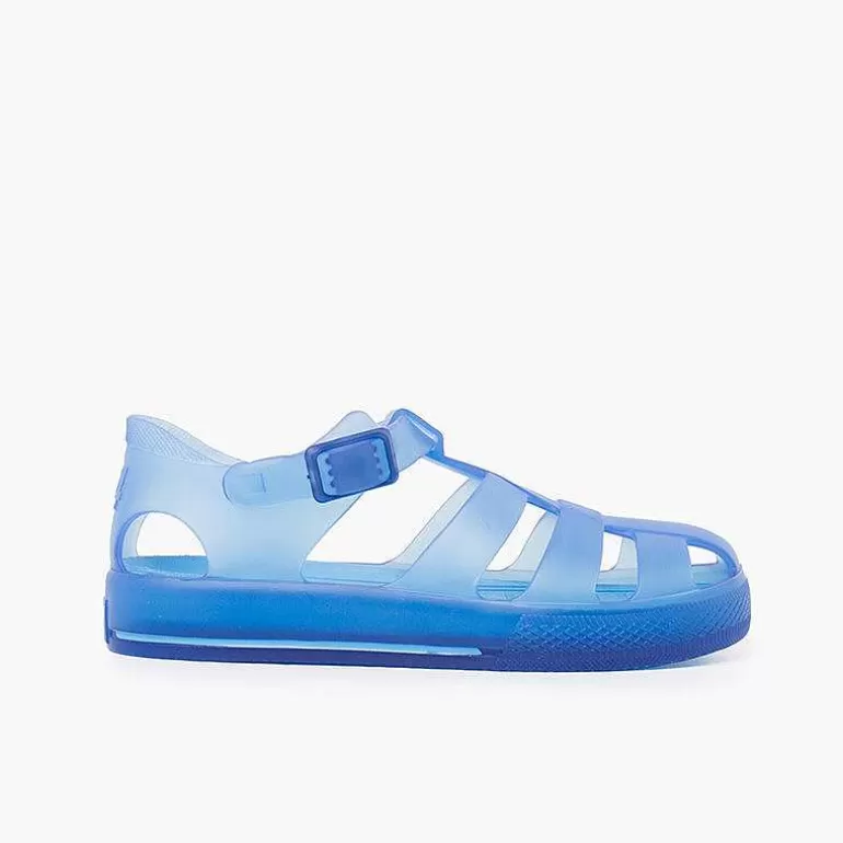 Fashion Tonal Sole Jelly Sandals And Clip Button Closure Boys Jelly Sandals And Beachwear