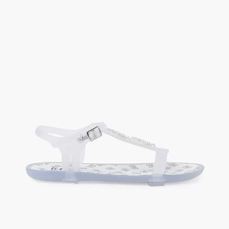 Shop Tricia Flip-Flop Sandals With Glitter Girls Jelly Sandals And Beachwear