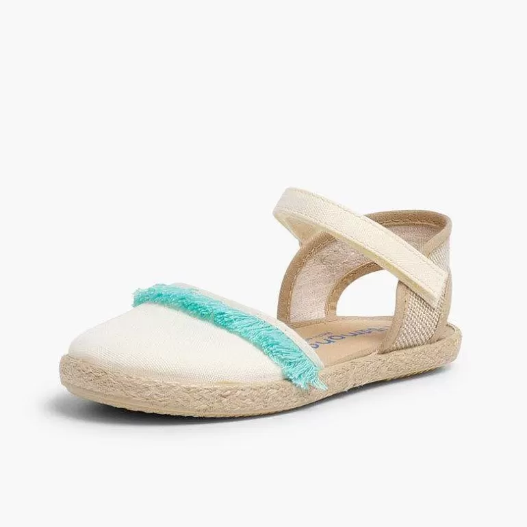 Hot Valencia-Style Fringed Sandals With Loop Fasteners Girls Espadrilles