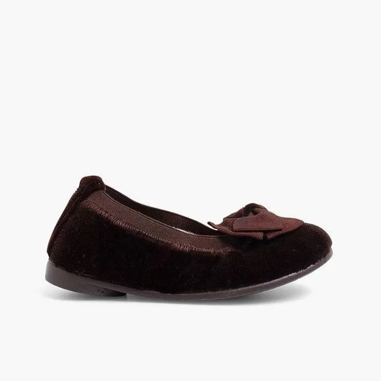 Sale Velvet Ballet Flats With Bow Girls Ballet Pumps And Flats