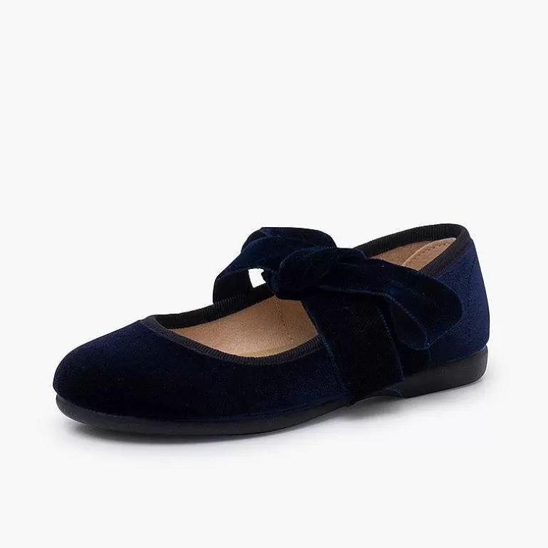 Flash Sale Velvet Bow Mary Janes Girls Mary Janes