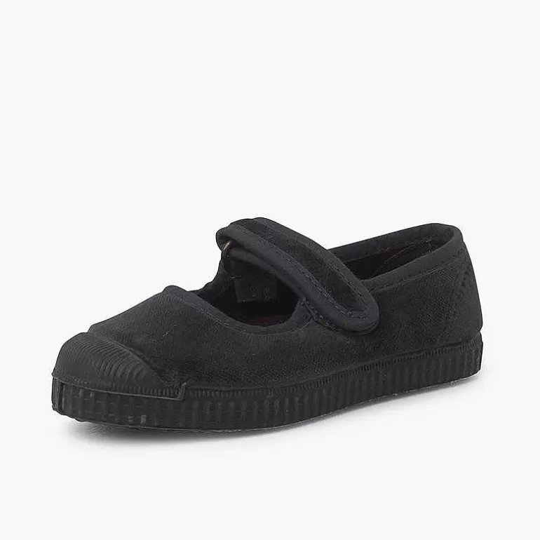 New Velvet Mary Janes Rubber Toe Girls Trainers