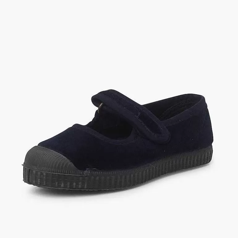 New Velvet Mary Janes Rubber Toe Girls Trainers