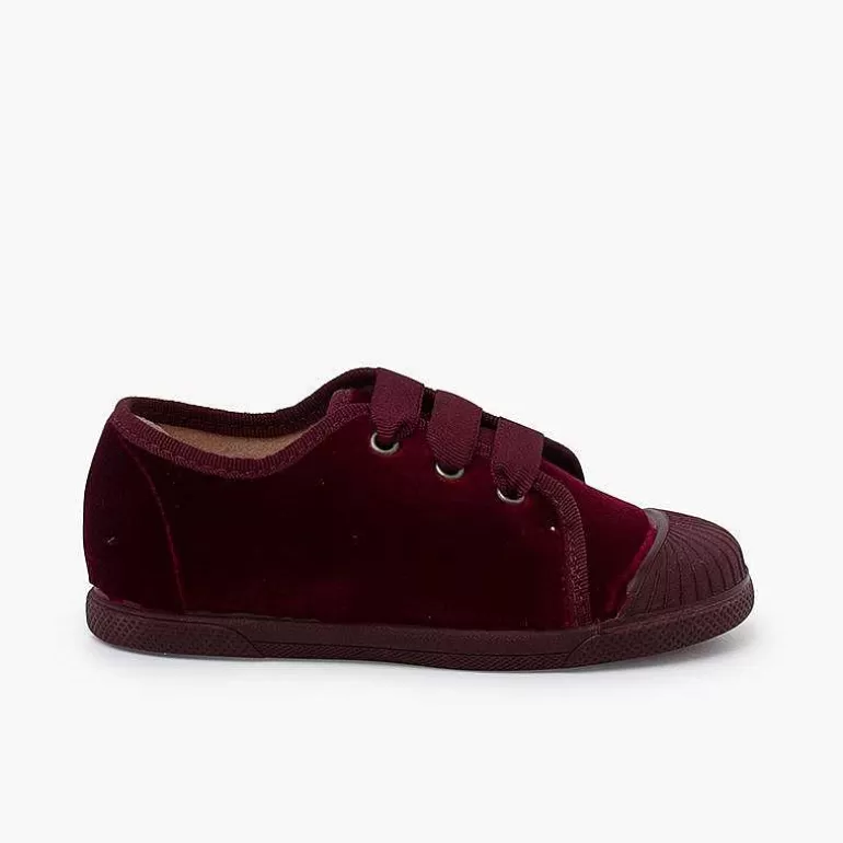 Store Velvet Trainers Faya Ribbons Girls Trainers